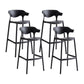 Macron Colorful Plastic Counter Stools Nordic Armrest Indoor Bar Stool Black 4 Piece Set Bar Stool(30"H) Clearhalo 'Bar Furniture' 'Bar Stools' 'bar_stools' 'furn' 'furn_bar_stools' 'furniture_bar_stools' 'Kitchen & Dining Furniture' 'kitchen&dining_furn' 'kitchen' 'kitchen_furn' Furniture' 4503931