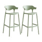 Macron Colorful Plastic Counter Stools Nordic Armrest Indoor Bar Stool Green 2 Piece Set Bar Stool(30"H) Clearhalo 'Bar Furniture' 'Bar Stools' 'bar_stools' 'furn' 'furn_bar_stools' 'furniture_bar_stools' 'Kitchen & Dining Furniture' 'kitchen&dining_furn' 'kitchen' 'kitchen_furn' Furniture' 4503933