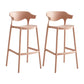 Macron Colorful Plastic Counter Stools Nordic Armrest Indoor Bar Stool Pink 2 Piece Set Bar Stool(30"H) Clearhalo 'Bar Furniture' 'Bar Stools' 'bar_stools' 'furn' 'furn_bar_stools' 'furniture_bar_stools' 'Kitchen & Dining Furniture' 'kitchen&dining_furn' 'kitchen' 'kitchen_furn' Furniture' 4503936
