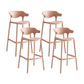 Macron Colorful Plastic Counter Stools Nordic Armrest Indoor Bar Stool Pink 4 Piece Set Bar Stool(30"H) Clearhalo 'Bar Furniture' 'Bar Stools' 'bar_stools' 'furn' 'furn_bar_stools' 'furniture_bar_stools' 'Kitchen & Dining Furniture' 'kitchen&dining_furn' 'kitchen' 'kitchen_furn' Furniture' 4503937