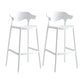 Macron Colorful Plastic Counter Stools Nordic Armrest Indoor Bar Stool White 2 Piece Set Bar Stool(30"H) Clearhalo 'Bar Furniture' 'Bar Stools' 'bar_stools' 'furn' 'furn_bar_stools' 'furniture_bar_stools' 'Kitchen & Dining Furniture' 'kitchen&dining_furn' 'kitchen' 'kitchen_furn' Furniture' 4503939