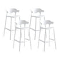 Macron Colorful Plastic Counter Stools Nordic Armrest Indoor Bar Stool White 4 Piece Set Bar Stool(30"H) Clearhalo 'Bar Furniture' 'Bar Stools' 'bar_stools' 'furn' 'furn_bar_stools' 'furniture_bar_stools' 'Kitchen & Dining Furniture' 'kitchen&dining_furn' 'kitchen' 'kitchen_furn' Furniture' 4503940