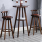 Upholstered Distressed Wood Counter Stools Low Back Bar Stools with Round Seat Clearhalo 'Bar Furniture' 'Bar Stools' 'bar_stools' 'furn' 'furn_bar_stools' 'furniture_bar_stools' 'Kitchen & Dining Furniture' 'kitchen&dining_furn' 'kitchen' 'kitchen_furn' Furniture' 4503943