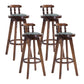 Upholstered Distressed Wood Counter Stools Low Back Bar Stools with Round Seat Green 4 Piece Set Clearhalo 'Bar Furniture' 'Bar Stools' 'bar_stools' 'furn' 'furn_bar_stools' 'furniture_bar_stools' 'Kitchen & Dining Furniture' 'kitchen&dining_furn' 'kitchen' 'kitchen_furn' Furniture' 4503948