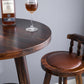 Upholstered Distressed Wood Counter Stools Low Back Bar Stools with Round Seat Clearhalo 'Bar Furniture' 'Bar Stools' 'bar_stools' 'furn' 'furn_bar_stools' 'furniture_bar_stools' 'Kitchen & Dining Furniture' 'kitchen&dining_furn' 'kitchen' 'kitchen_furn' Furniture' 4503949