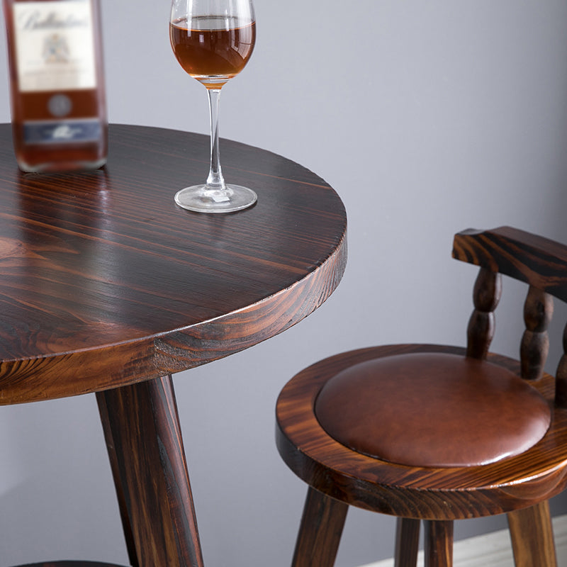 Upholstered Distressed Wood Counter Stools Low Back Bar Stools with Round Seat Clearhalo 'Bar Furniture' 'Bar Stools' 'bar_stools' 'furn' 'furn_bar_stools' 'furniture_bar_stools' 'Kitchen & Dining Furniture' 'kitchen&dining_furn' 'kitchen' 'kitchen_furn' Furniture' 4503949