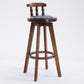 Upholstered Distressed Wood Counter Stools Low Back Bar Stools with Round Seat Clearhalo 'Bar Furniture' 'Bar Stools' 'bar_stools' 'furn' 'furn_bar_stools' 'furniture_bar_stools' 'Kitchen & Dining Furniture' 'kitchen&dining_furn' 'kitchen' 'kitchen_furn' Furniture' 4503951