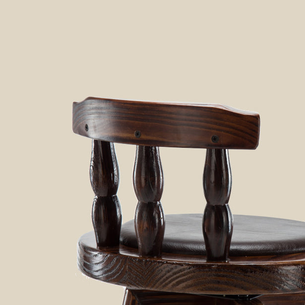 Upholstered Distressed Wood Counter Stools Low Back Bar Stools with Round Seat Clearhalo 'Bar Furniture' 'Bar Stools' 'bar_stools' 'furn' 'furn_bar_stools' 'furniture_bar_stools' 'Kitchen & Dining Furniture' 'kitchen&dining_furn' 'kitchen' 'kitchen_furn' Furniture' 4503953