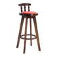 Upholstered Distressed Wood Counter Stools Low Back Bar Stools with Round Seat Red 1 Piece Clearhalo 'Bar Furniture' 'Bar Stools' 'bar_stools' 'furn' 'furn_bar_stools' 'furniture_bar_stools' 'Kitchen & Dining Furniture' 'kitchen&dining_furn' 'kitchen' 'kitchen_furn' Furniture' 4503955
