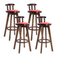Upholstered Distressed Wood Counter Stools Low Back Bar Stools with Round Seat Red 4 Piece Set Clearhalo 'Bar Furniture' 'Bar Stools' 'bar_stools' 'furn' 'furn_bar_stools' 'furniture_bar_stools' 'Kitchen & Dining Furniture' 'kitchen&dining_furn' 'kitchen' 'kitchen_furn' Furniture' 4503959