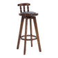 Upholstered Distressed Wood Counter Stools Low Back Bar Stools with Round Seat Black 1 Piece Clearhalo 'Bar Furniture' 'Bar Stools' 'bar_stools' 'furn' 'furn_bar_stools' 'furniture_bar_stools' 'Kitchen & Dining Furniture' 'kitchen&dining_furn' 'kitchen' 'kitchen_furn' Furniture' 4503960