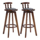 Upholstered Distressed Wood Counter Stools Low Back Bar Stools with Round Seat Black 2 Piece Set Clearhalo 'Bar Furniture' 'Bar Stools' 'bar_stools' 'furn' 'furn_bar_stools' 'furniture_bar_stools' 'Kitchen & Dining Furniture' 'kitchen&dining_furn' 'kitchen' 'kitchen_furn' Furniture' 4503961