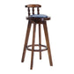 Upholstered Distressed Wood Counter Stools Low Back Bar Stools with Round Seat Blue 1 Piece Clearhalo 'Bar Furniture' 'Bar Stools' 'bar_stools' 'furn' 'furn_bar_stools' 'furniture_bar_stools' 'Kitchen & Dining Furniture' 'kitchen&dining_furn' 'kitchen' 'kitchen_furn' Furniture' 4503966
