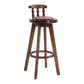 Upholstered Distressed Wood Counter Stools Low Back Bar Stools with Round Seat Brown 1 Piece Clearhalo 'Bar Furniture' 'Bar Stools' 'bar_stools' 'furn' 'furn_bar_stools' 'furniture_bar_stools' 'Kitchen & Dining Furniture' 'kitchen&dining_furn' 'kitchen' 'kitchen_furn' Furniture' 4503969