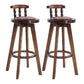 Upholstered Distressed Wood Counter Stools Low Back Bar Stools with Round Seat Brown 2 Piece Set Clearhalo 'Bar Furniture' 'Bar Stools' 'bar_stools' 'furn' 'furn_bar_stools' 'furniture_bar_stools' 'Kitchen & Dining Furniture' 'kitchen&dining_furn' 'kitchen' 'kitchen_furn' Furniture' 4503970