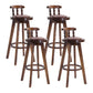 Upholstered Distressed Wood Counter Stools Low Back Bar Stools with Round Seat Brown 4 Piece Set Clearhalo 'Bar Furniture' 'Bar Stools' 'bar_stools' 'furn' 'furn_bar_stools' 'furniture_bar_stools' 'Kitchen & Dining Furniture' 'kitchen&dining_furn' 'kitchen' 'kitchen_furn' Furniture' 4503971