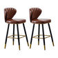 Industrial Leather Black Metal Counter Stools Low Back Bar Stools with 4 Legs Brown 2 Piece Set Clearhalo 'Bar Furniture' 'Bar Stools' 'bar_stools' 'furn' 'furn_bar_stools' 'furniture_bar_stools' 'Kitchen & Dining Furniture' 'kitchen&dining_furn' 'kitchen' 'kitchen_furn' Furniture' 4503983