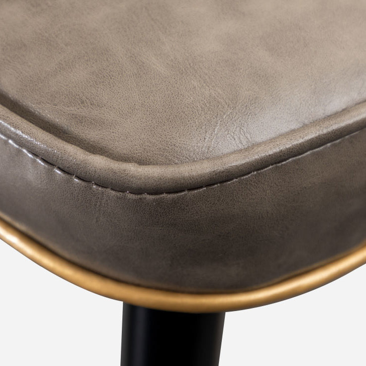 Industrial Leather Black Metal Counter Stools Low Back Bar Stools with 4 Legs Clearhalo 'Bar Furniture' 'Bar Stools' 'bar_stools' 'furn' 'furn_bar_stools' 'furniture_bar_stools' 'Kitchen & Dining Furniture' 'kitchen&dining_furn' 'kitchen' 'kitchen_furn' Furniture' 4503986