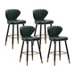 Industrial Leather Black Metal Counter Stools Low Back Bar Stools with 4 Legs Green 4 Piece Set Clearhalo 'Bar Furniture' 'Bar Stools' 'bar_stools' 'furn' 'furn_bar_stools' 'furniture_bar_stools' 'Kitchen & Dining Furniture' 'kitchen&dining_furn' 'kitchen' 'kitchen_furn' Furniture' 4503990