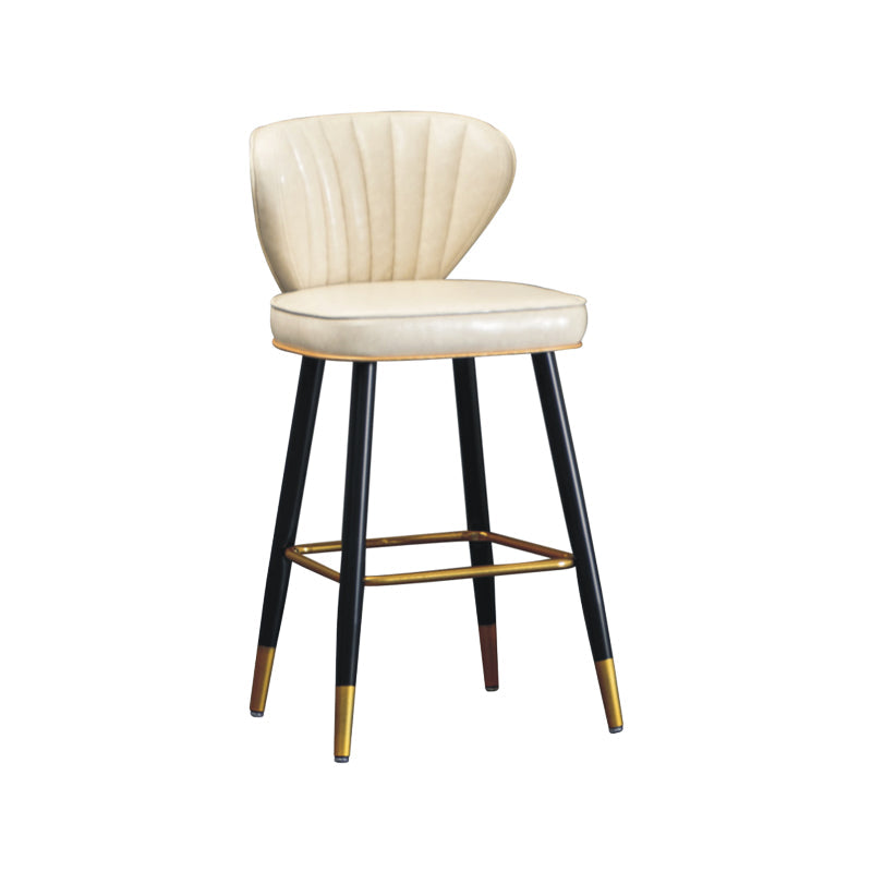 Industrial Leather Black Metal Counter Stools Low Back Bar Stools with 4 Legs White 1 Piece Clearhalo 'Bar Furniture' 'Bar Stools' 'bar_stools' 'furn' 'furn_bar_stools' 'furniture_bar_stools' 'Kitchen & Dining Furniture' 'kitchen&dining_furn' 'kitchen' 'kitchen_furn' Furniture' 4503991