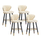 Industrial Leather Black Metal Counter Stools Low Back Bar Stools with 4 Legs White 4 Piece Set Clearhalo 'Bar Furniture' 'Bar Stools' 'bar_stools' 'furn' 'furn_bar_stools' 'furniture_bar_stools' 'Kitchen & Dining Furniture' 'kitchen&dining_furn' 'kitchen' 'kitchen_furn' Furniture' 4503993