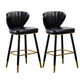 Industrial Leather Black Metal Counter Stools Low Back Bar Stools with 4 Legs Black 2 Piece Set Clearhalo 'Bar Furniture' 'Bar Stools' 'bar_stools' 'furn' 'furn_bar_stools' 'furniture_bar_stools' 'Kitchen & Dining Furniture' 'kitchen&dining_furn' 'kitchen' 'kitchen_furn' Furniture' 4503995