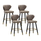 Industrial Leather Black Metal Counter Stools Low Back Bar Stools with 4 Legs Grey 4 Piece Set Clearhalo 'Bar Furniture' 'Bar Stools' 'bar_stools' 'furn' 'furn_bar_stools' 'furniture_bar_stools' 'Kitchen & Dining Furniture' 'kitchen&dining_furn' 'kitchen' 'kitchen_furn' Furniture' 4503999