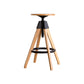 Adjustable Height Counter Stools Industrial Wood Bar Stools with Round Seat Natural 1 Piece Bar Stool(31"H) Clearhalo 'Bar Furniture' 'Bar Stools' 'bar_stools' 'furn' 'furn_bar_stools' 'furniture_bar_stools' 'Kitchen & Dining Furniture' 'kitchen&dining_furn' 'kitchen' 'kitchen_furn' Furniture' 4504004