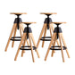 Adjustable Height Counter Stools Industrial Wood Bar Stools with Round Seat Natural 4 Piece Set Bar Stool(31"H) Clearhalo 'Bar Furniture' 'Bar Stools' 'bar_stools' 'furn' 'furn_bar_stools' 'furniture_bar_stools' 'Kitchen & Dining Furniture' 'kitchen&dining_furn' 'kitchen' 'kitchen_furn' Furniture' 4504008