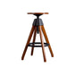 Adjustable Height Counter Stools Industrial Wood Bar Stools with Round Seat Brown 1 Piece Clearhalo 'Bar Furniture' 'Bar Stools' 'bar_stools' 'furn' 'furn_bar_stools' 'furniture_bar_stools' 'Kitchen & Dining Furniture' 'kitchen&dining_furn' 'kitchen' 'kitchen_furn' Furniture' 4504009