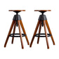 Adjustable Height Counter Stools Industrial Wood Bar Stools with Round Seat Brown 2 Piece Set Clearhalo 'Bar Furniture' 'Bar Stools' 'bar_stools' 'furn' 'furn_bar_stools' 'furniture_bar_stools' 'Kitchen & Dining Furniture' 'kitchen&dining_furn' 'kitchen' 'kitchen_furn' Furniture' 4504011