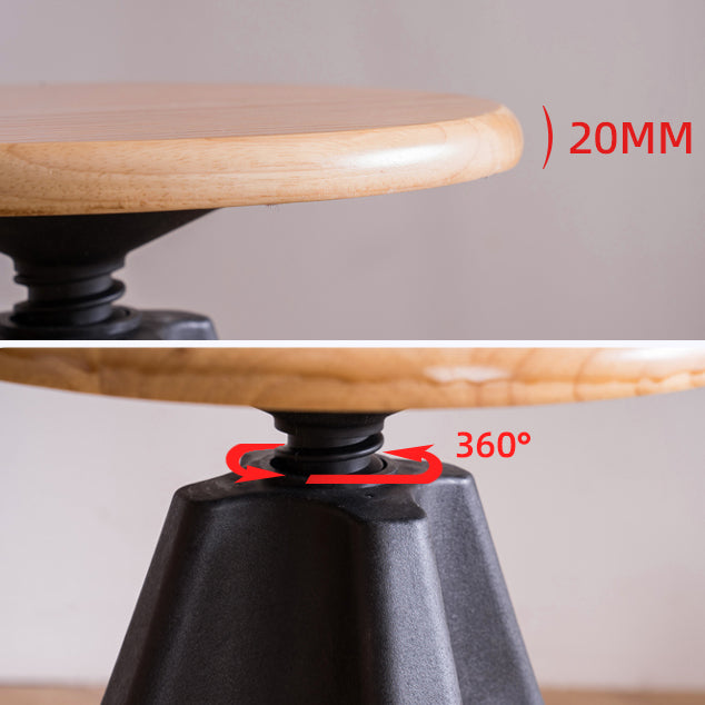 Adjustable Height Counter Stools Industrial Wood Bar Stools with Round Seat Clearhalo 'Bar Furniture' 'Bar Stools' 'bar_stools' 'furn' 'furn_bar_stools' 'furniture_bar_stools' 'Kitchen & Dining Furniture' 'kitchen&dining_furn' 'kitchen' 'kitchen_furn' Furniture' 4504018