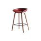 Contemporary Simple Counter Stools 30-inch Indoor Wood Legs Bar Stool with Plastic Seat Burgundy 1 Piece Clearhalo 'Bar Furniture' 'Bar Stools' 'bar_stools' 'furn' 'furn_bar_stools' 'furniture_bar_stools' 'Kitchen & Dining Furniture' 'kitchen&dining_furn' 'kitchen' 'kitchen_furn' Furniture' 4504032