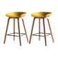 Contemporary Simple Counter Stools 30-inch Indoor Wood Legs Bar Stool with Plastic Seat Yellow 2 Piece Set Clearhalo 'Bar Furniture' 'Bar Stools' 'bar_stools' 'furn' 'furn_bar_stools' 'furniture_bar_stools' 'Kitchen & Dining Furniture' 'kitchen&dining_furn' 'kitchen' 'kitchen_furn' Furniture' 4504044
