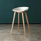 Contemporary Simple Counter Stools 30-inch Indoor Wood Legs Bar Stool with Plastic Seat White 1 Piece Clearhalo 'Bar Furniture' 'Bar Stools' 'bar_stools' 'furn' 'furn_bar_stools' 'furniture_bar_stools' 'Kitchen & Dining Furniture' 'kitchen&dining_furn' 'kitchen' 'kitchen_furn' Furniture' 4504048