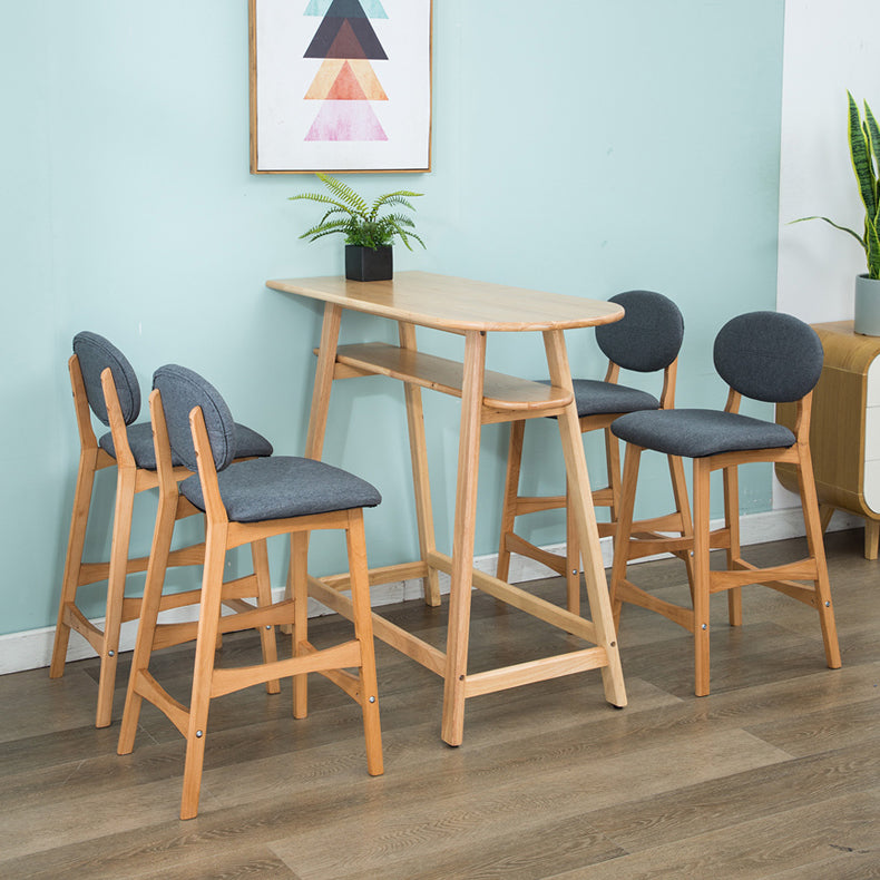 Nordic Wood Low Back Barstool 30" H Indoor Tall Stool with Upholstered for Dining Room Clearhalo 'Bar Furniture' 'Bar Stools' 'bar_stools' 'furn' 'furn_bar_stools' 'furniture_bar_stools' 'Kitchen & Dining Furniture' 'kitchen&dining_furn' 'kitchen' 'kitchen_furn' Furniture' 4504059