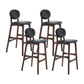 Nordic Wood Low Back Barstool 30" H Indoor Tall Stool with Upholstered for Dining Room Black Brown 4 Piece Set Clearhalo 'Bar Furniture' 'Bar Stools' 'bar_stools' 'furn' 'furn_bar_stools' 'furniture_bar_stools' 'Kitchen & Dining Furniture' 'kitchen&dining_furn' 'kitchen' 'kitchen_furn' Furniture' 4504064