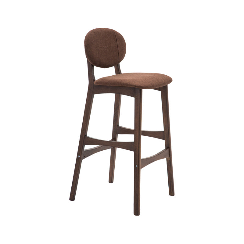 Nordic Wood Low Back Barstool 30" H Indoor Tall Stool with Upholstered for Dining Room Coffee Brown 1 Piece Clearhalo 'Bar Furniture' 'Bar Stools' 'bar_stools' 'furn' 'furn_bar_stools' 'furniture_bar_stools' 'Kitchen & Dining Furniture' 'kitchen&dining_furn' 'kitchen' 'kitchen_furn' Furniture' 4504066