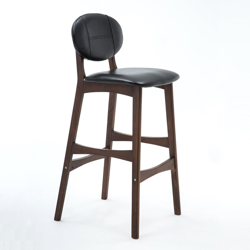 Nordic Wood Low Back Barstool 30" H Indoor Tall Stool with Upholstered for Dining Room Clearhalo 'Bar Furniture' 'Bar Stools' 'bar_stools' 'furn' 'furn_bar_stools' 'furniture_bar_stools' 'Kitchen & Dining Furniture' 'kitchen&dining_furn' 'kitchen' 'kitchen_furn' Furniture' 4504067