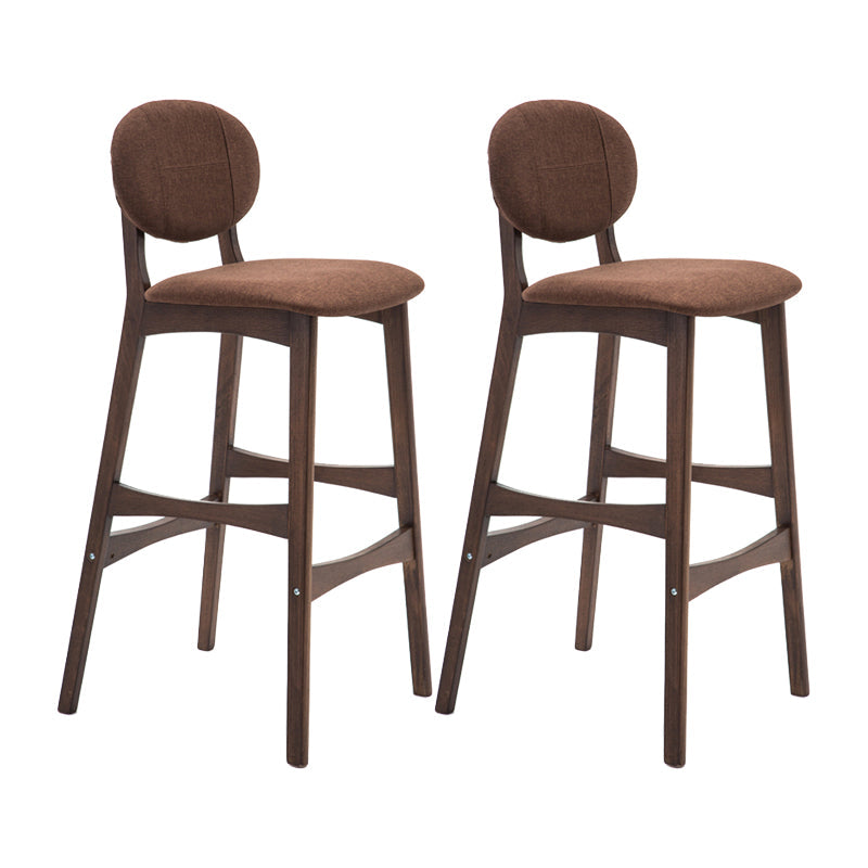 Nordic Wood Low Back Barstool 30" H Indoor Tall Stool with Upholstered for Dining Room Coffee Brown 2 Piece Set Clearhalo 'Bar Furniture' 'Bar Stools' 'bar_stools' 'furn' 'furn_bar_stools' 'furniture_bar_stools' 'Kitchen & Dining Furniture' 'kitchen&dining_furn' 'kitchen' 'kitchen_furn' Furniture' 4504068