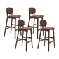 Nordic Wood Low Back Barstool 30" H Indoor Tall Stool with Upholstered for Dining Room Coffee Brown 4 Piece Set Clearhalo 'Bar Furniture' 'Bar Stools' 'bar_stools' 'furn' 'furn_bar_stools' 'furniture_bar_stools' 'Kitchen & Dining Furniture' 'kitchen&dining_furn' 'kitchen' 'kitchen_furn' Furniture' 4504070