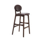 Nordic Wood Low Back Barstool 30" H Indoor Tall Stool with Upholstered for Dining Room Brown Brown 1 Piece Clearhalo 'Bar Furniture' 'Bar Stools' 'bar_stools' 'furn' 'furn_bar_stools' 'furniture_bar_stools' 'Kitchen & Dining Furniture' 'kitchen&dining_furn' 'kitchen' 'kitchen_furn' Furniture' 4504072