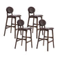 Nordic Wood Low Back Barstool 30" H Indoor Tall Stool with Upholstered for Dining Room Brown Brown 4 Piece Set Clearhalo 'Bar Furniture' 'Bar Stools' 'bar_stools' 'furn' 'furn_bar_stools' 'furniture_bar_stools' 'Kitchen & Dining Furniture' 'kitchen&dining_furn' 'kitchen' 'kitchen_furn' Furniture' 4504074