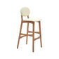 Nordic Wood Low Back Barstool 30" H Indoor Tall Stool with Upholstered for Dining Room Off-White Wood 1 Piece Clearhalo 'Bar Furniture' 'Bar Stools' 'bar_stools' 'furn' 'furn_bar_stools' 'furniture_bar_stools' 'Kitchen & Dining Furniture' 'kitchen&dining_furn' 'kitchen' 'kitchen_furn' Furniture' 4504075