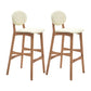 Nordic Wood Low Back Barstool 30" H Indoor Tall Stool with Upholstered for Dining Room Off-White Wood 2 Piece Set Clearhalo 'Bar Furniture' 'Bar Stools' 'bar_stools' 'furn' 'furn_bar_stools' 'furniture_bar_stools' 'Kitchen & Dining Furniture' 'kitchen&dining_furn' 'kitchen' 'kitchen_furn' Furniture' 4504076