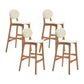 Nordic Wood Low Back Barstool 30" H Indoor Tall Stool with Upholstered for Dining Room Off-White Wood 4 Piece Set Clearhalo 'Bar Furniture' 'Bar Stools' 'bar_stools' 'furn' 'furn_bar_stools' 'furniture_bar_stools' 'Kitchen & Dining Furniture' 'kitchen&dining_furn' 'kitchen' 'kitchen_furn' Furniture' 4504077