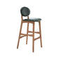 Nordic Wood Low Back Barstool 30" H Indoor Tall Stool with Upholstered for Dining Room Blackish Green Wood 1 Piece Clearhalo 'Bar Furniture' 'Bar Stools' 'bar_stools' 'furn' 'furn_bar_stools' 'furniture_bar_stools' 'Kitchen & Dining Furniture' 'kitchen&dining_furn' 'kitchen' 'kitchen_furn' Furniture' 4504078