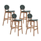 Nordic Wood Low Back Barstool 30" H Indoor Tall Stool with Upholstered for Dining Room Blackish Green Wood 4 Piece Set Clearhalo 'Bar Furniture' 'Bar Stools' 'bar_stools' 'furn' 'furn_bar_stools' 'furniture_bar_stools' 'Kitchen & Dining Furniture' 'kitchen&dining_furn' 'kitchen' 'kitchen_furn' Furniture' 4504080