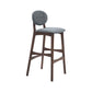 Nordic Wood Low Back Barstool 30" H Indoor Tall Stool with Upholstered for Dining Room Grey Brown 1 Piece Clearhalo 'Bar Furniture' 'Bar Stools' 'bar_stools' 'furn' 'furn_bar_stools' 'furniture_bar_stools' 'Kitchen & Dining Furniture' 'kitchen&dining_furn' 'kitchen' 'kitchen_furn' Furniture' 4504081
