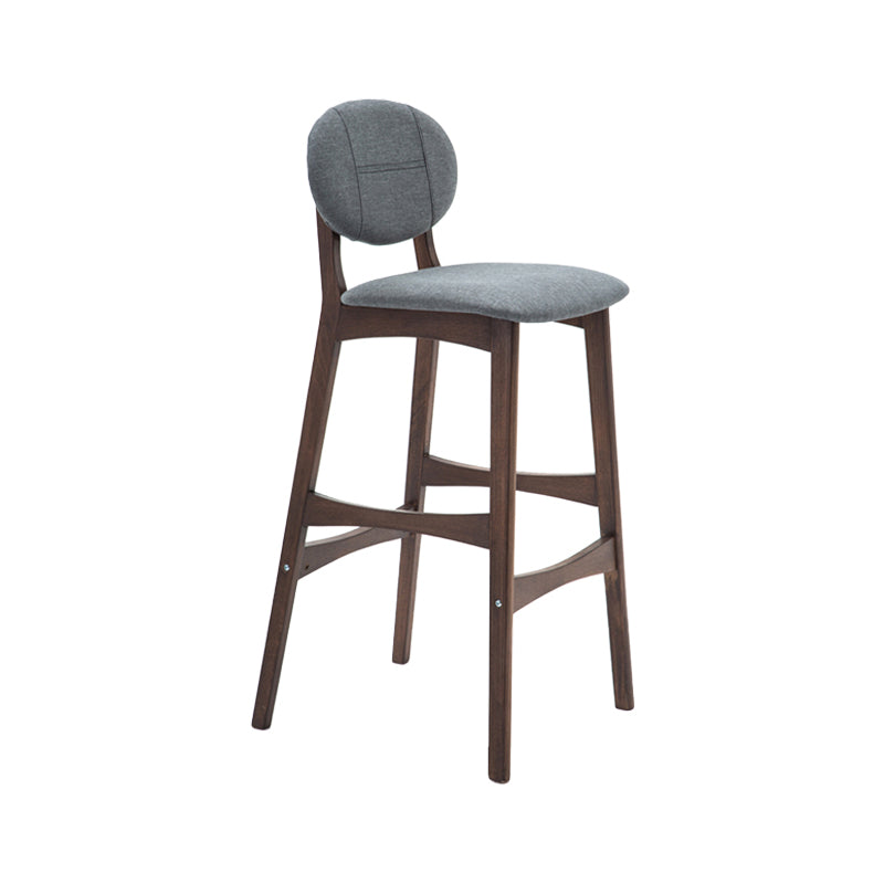 Nordic Wood Low Back Barstool 30" H Indoor Tall Stool with Upholstered for Dining Room Grey Brown 1 Piece Clearhalo 'Bar Furniture' 'Bar Stools' 'bar_stools' 'furn' 'furn_bar_stools' 'furniture_bar_stools' 'Kitchen & Dining Furniture' 'kitchen&dining_furn' 'kitchen' 'kitchen_furn' Furniture' 4504081